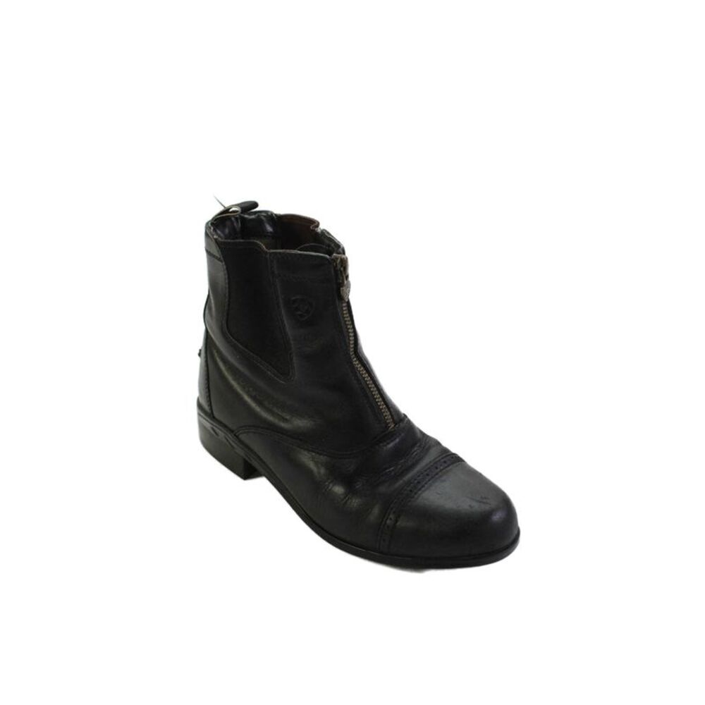 Ariat Womens Leather Cap Toe Brogue Zip Detail Ankle Boots Shoes Black Size 4